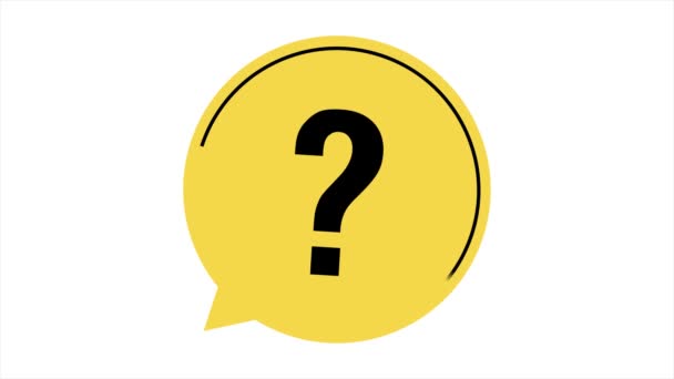Question mark icon in flat style. Discussion speech bubble illustration on white isolated background. Question business concept. 4k — 图库视频影像