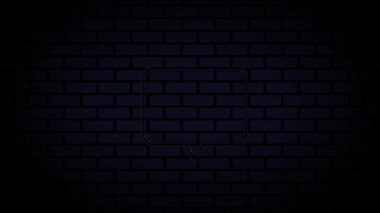 4K Neon Işık Konuşması Siyah Arkaplanda Kabarcık Canlandırması.