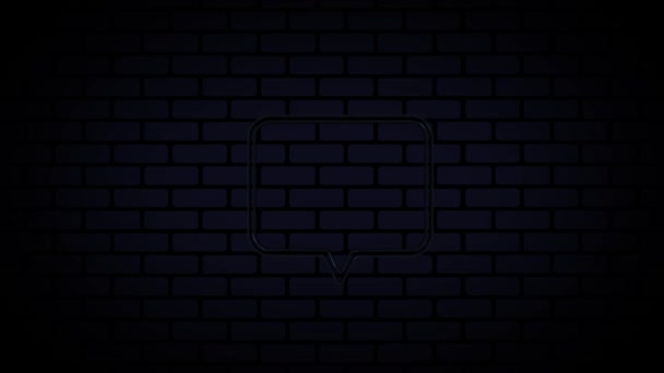 4K Неонове світло Анімація міхура на чорному тлі . — стокове відео