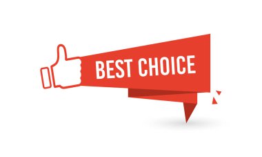 Önerilen tasarım etiketi ile kırmızı en iyi seçim. Vektör illüstrasyonu.