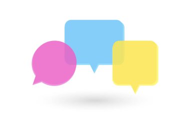 Renkli konuşma baloncukları, iletişim konsepti, vektör çizimi.