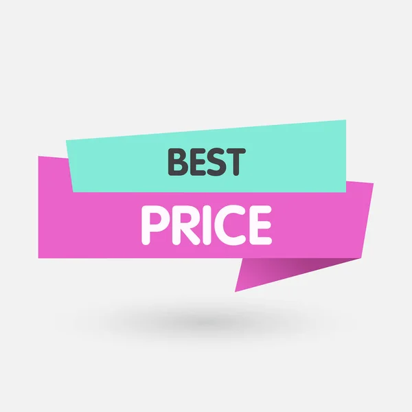 Bestpreis-Text auf buntem Banner, Werbung. Vektorillustration. — Stockvektor