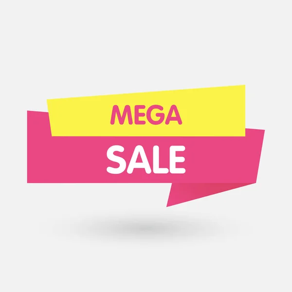 Mega Sale, mağazaya bayrak etiketi mağazası promosyonu teklif et. Vektör — Stok Vektör
