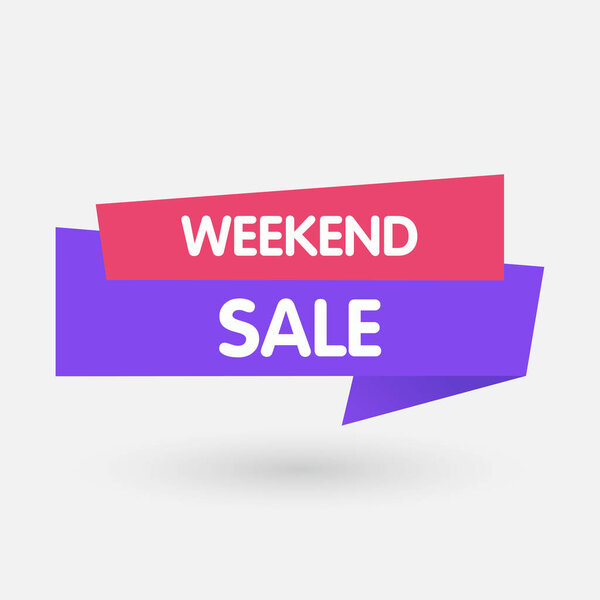 Рекламный баннер на выходных, специальное предложение на выходные, векторная иллюстрация.