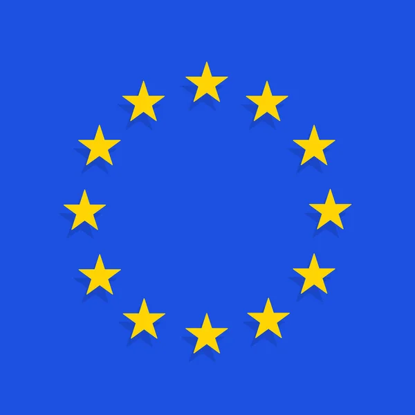 Vector flag of the European Union. Blue background and yellow stars. European union star. European union vector background. — Stock Vector