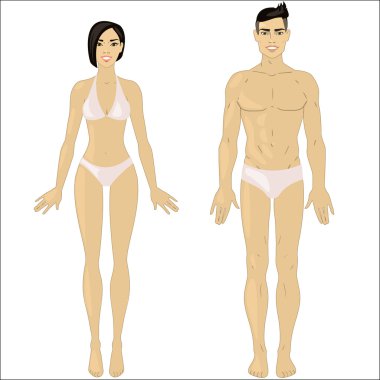 güzel kadın ve adam renkli çizimi