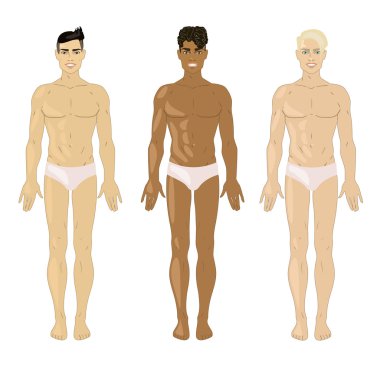 Vektör çizim ile üç genç adam