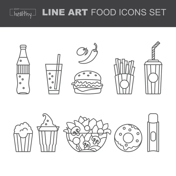 Conjunto de iconos de alimentos — Vector de stock