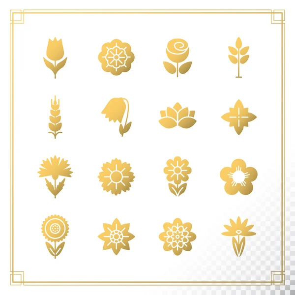 Çiçek Icons set — Stok Vektör