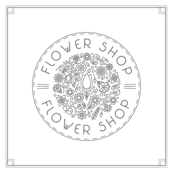 フラワー ショップのロゴ — ストックベクタ