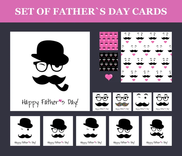Happy Fathers Day-kaarten — Stockvector