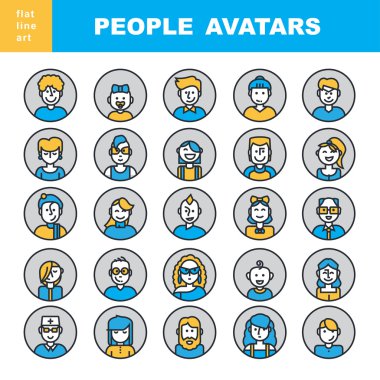 İnsanların avatarları kümesi