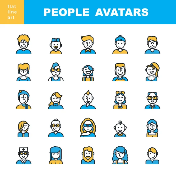 Persone avatar set — Vettoriale Stock