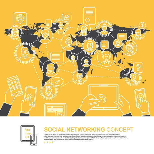 Концепция социальных сетей — стоковый вектор
