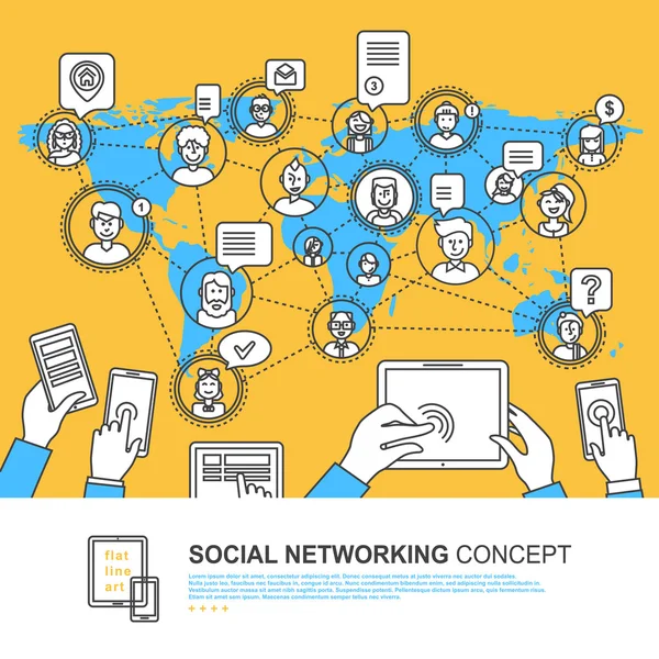 Concept de réseau social — Image vectorielle