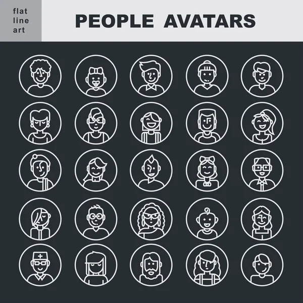 Conjunto de personas avatares — Vector de stock