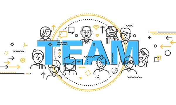 Estilo plano Concepto de equipo — Vector de stock