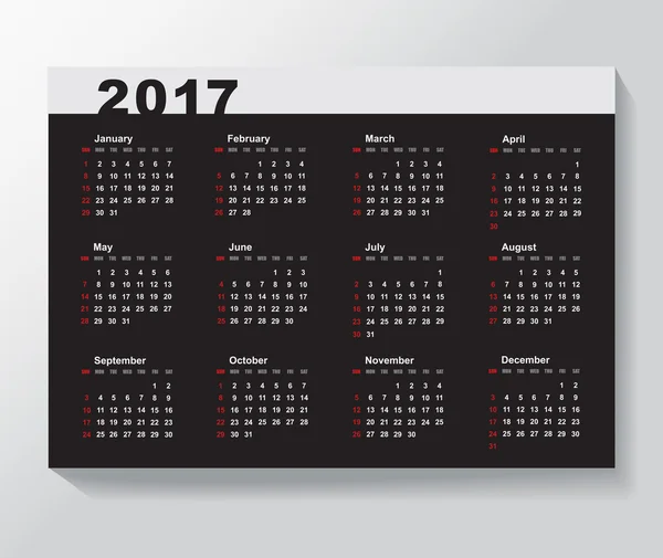Maandelijkse kalendersjabloon — Stockvector