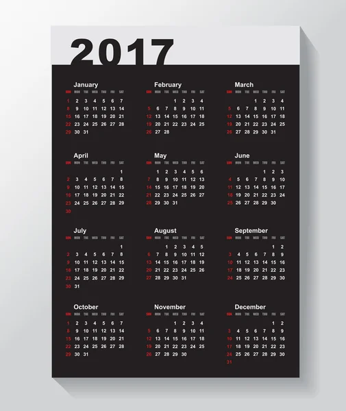 Plantilla de calendario mensual — Vector de stock