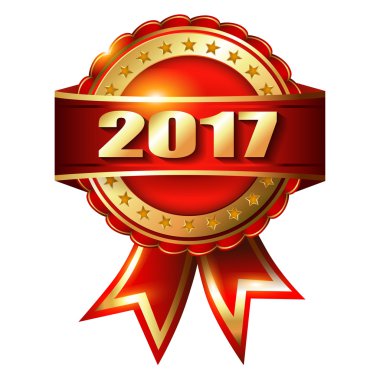 Mutlu yeni yıl 2017 altın etiket 