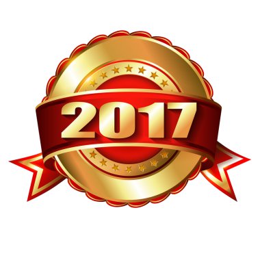 Mutlu yeni yıl 2017 altın etiket 