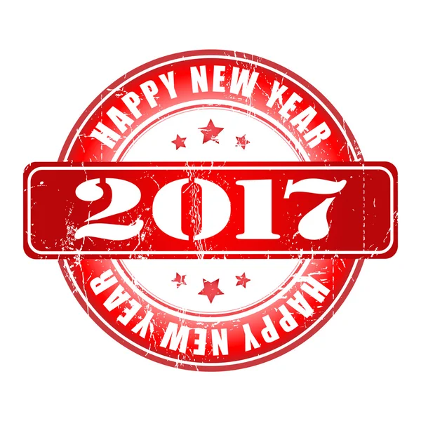 С Новым Годом 2017 Гранж Резиновая марка . — стоковый вектор