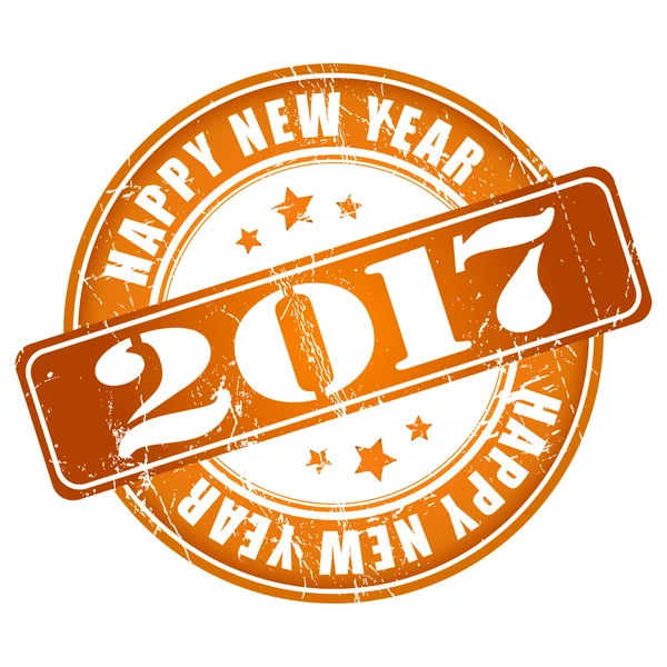 Feliz Año Nuevo 2017 sello de goma grunge . — Vector de stock