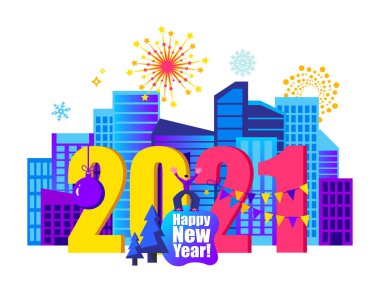 2021 Mutlu Yıllar Moda ve Minimalist Kart veya Özgeçmiş