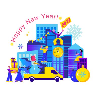 2021 Mutlu Yıllar Moda ve Minimalist Kart veya Özgeçmiş