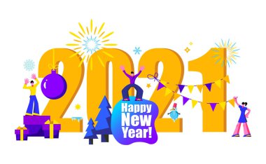 2021 Mutlu Yıllar Moda ve Minimalist Kart veya Özgeçmiş