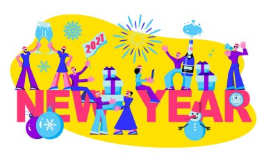 2021 Mutlu Yıllar Moda ve Minimalist Kart veya Özgeçmiş