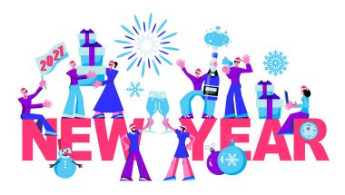 2021 Mutlu Yıllar Moda ve Minimalist Kart veya Özgeçmiş