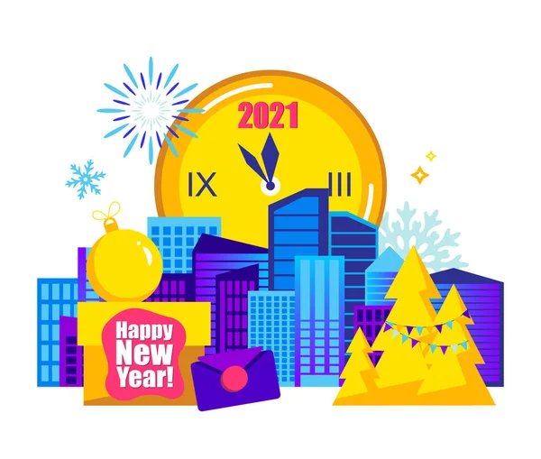 2021 Feliz Ano Novo Cartão Moderno Minimalista Fundo —  Vetores de Stock