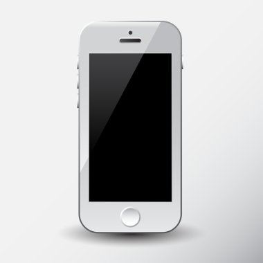Beyaz smartphone şablonu görüntüleme