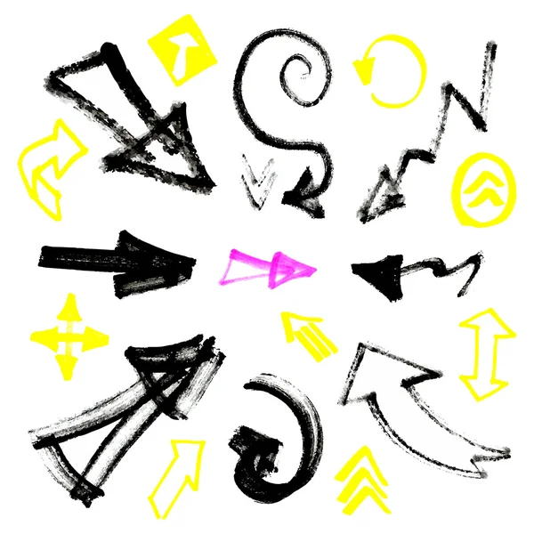 Flèches faites à la main signes ensemble — Image vectorielle