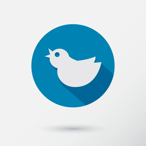 Trendig rund blå fågel. — Stock vektor
