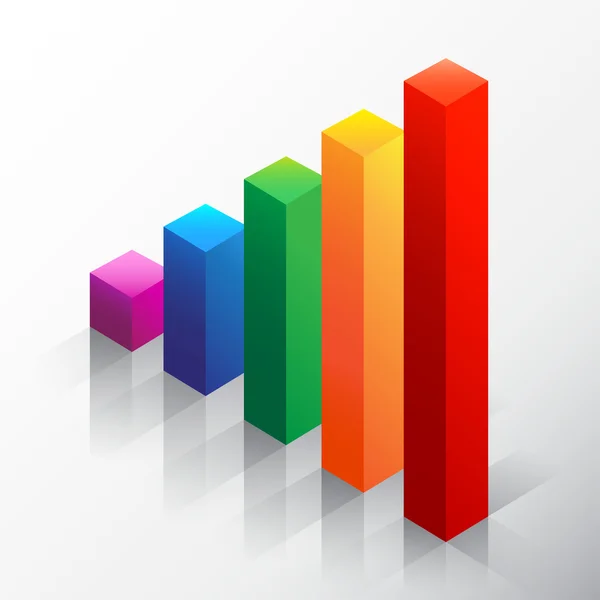 Gráfico de barras coloridas — Vetor de Stock