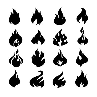 alevler ateş, Icons set.