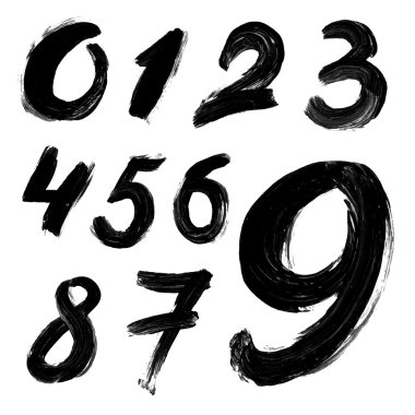 Black handwritten numbers clipart