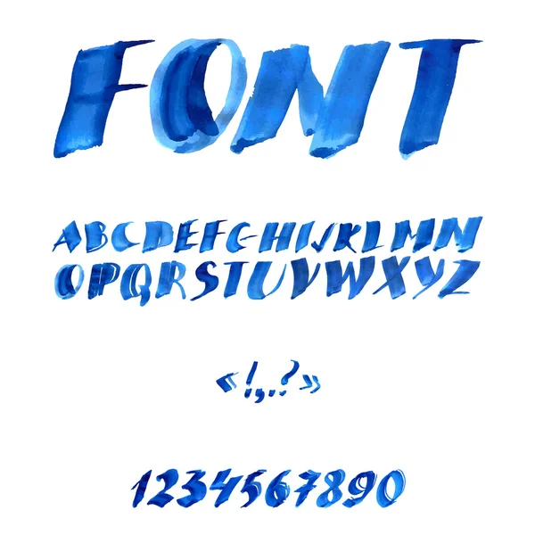 Handgeschreven aquarel alfabet — Stockvector