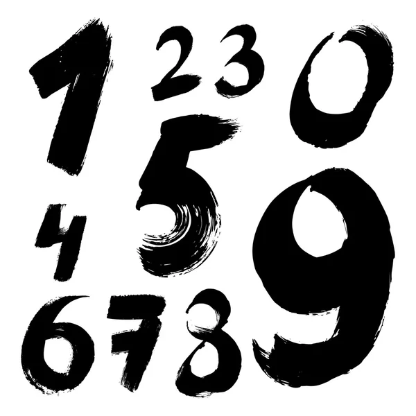 Black handwritten numbers — Stock Vector