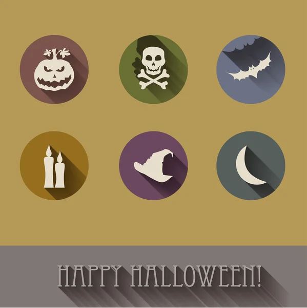 Halloween flat icons set. — Stock Vector