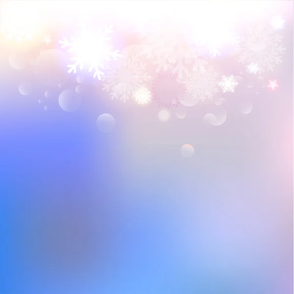 Flocon de neige de Noël fond flou . — Image vectorielle
