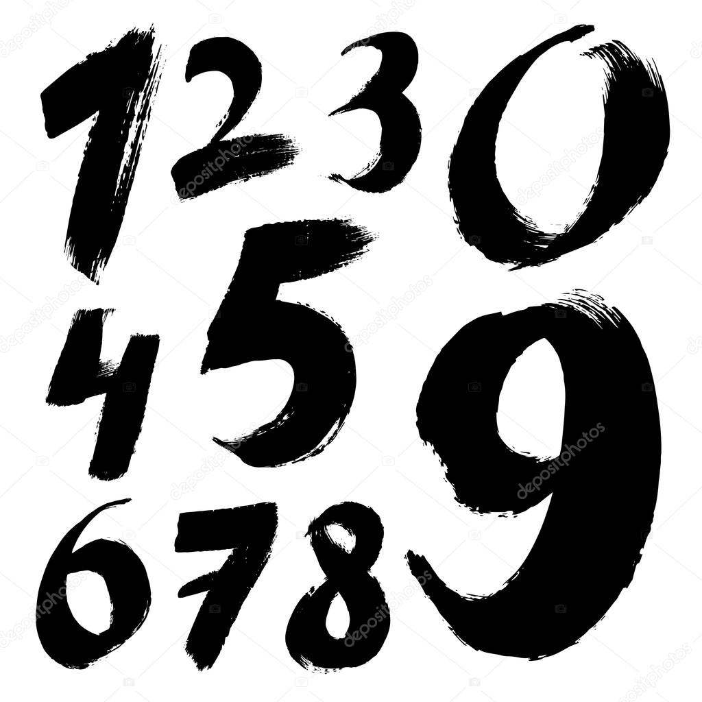 Black handwritten numbers