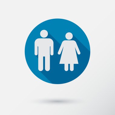 Erkek ve kadın tuvaleti sembol simge.