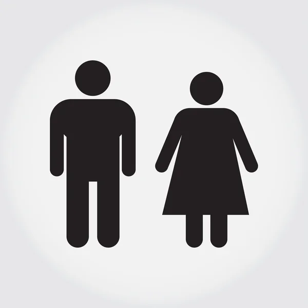 남성과 여성 화장실 기호 아이콘. — 스톡 벡터