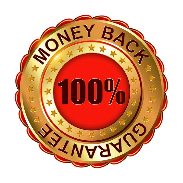 Золотая этикетка Money Back Guarantee — стоковый вектор