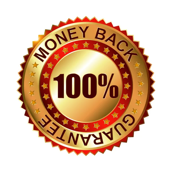 Золотая этикетка Money Back Guarantee — стоковый вектор