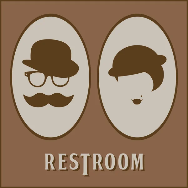 Ícone masculino e feminino do símbolo do banheiro — Vetor de Stock