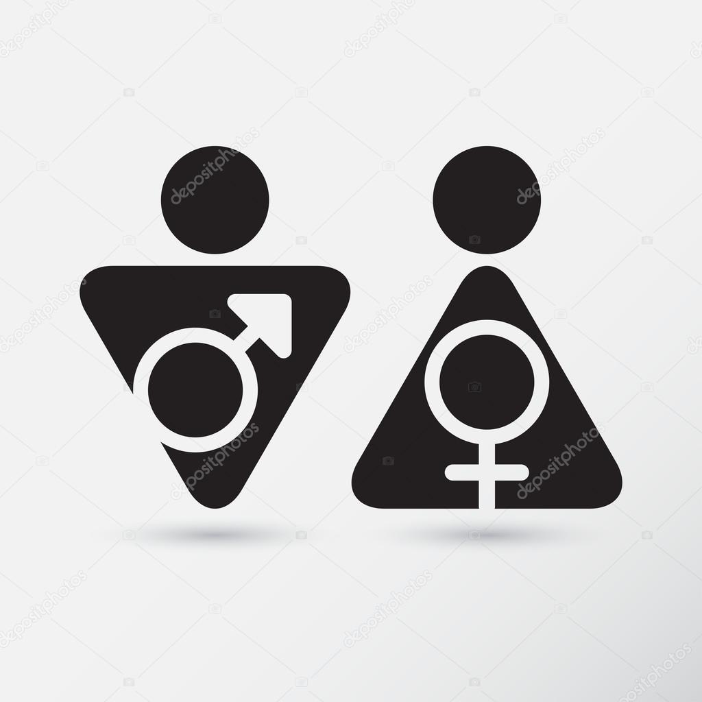 Male and Female Restroom Symbol Icon.